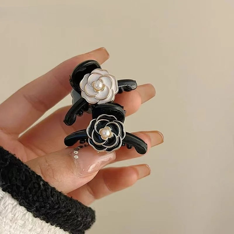 2-Pack Retro French Camellia Hair Clips | Vintage Hairpins Hair Clip Set QXL 2Colors 2Pcs Set