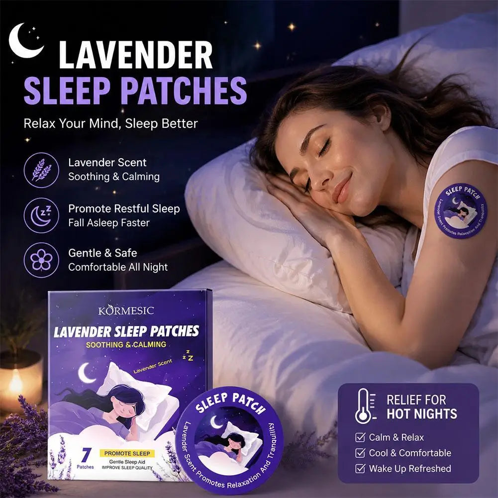 Lavender Sleep Patches – Calming Essential Oil Stickers 7-Pack Aromatherapy Sleep Patch QXL