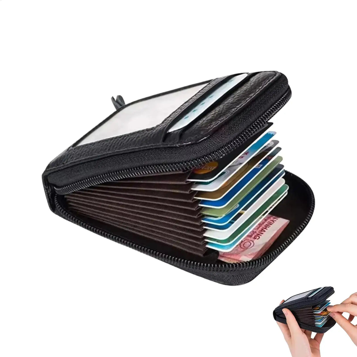 Accordion Zipper Wallet | Slim Nylon Card Holder – Unisex Accordion Card Wallet QXL