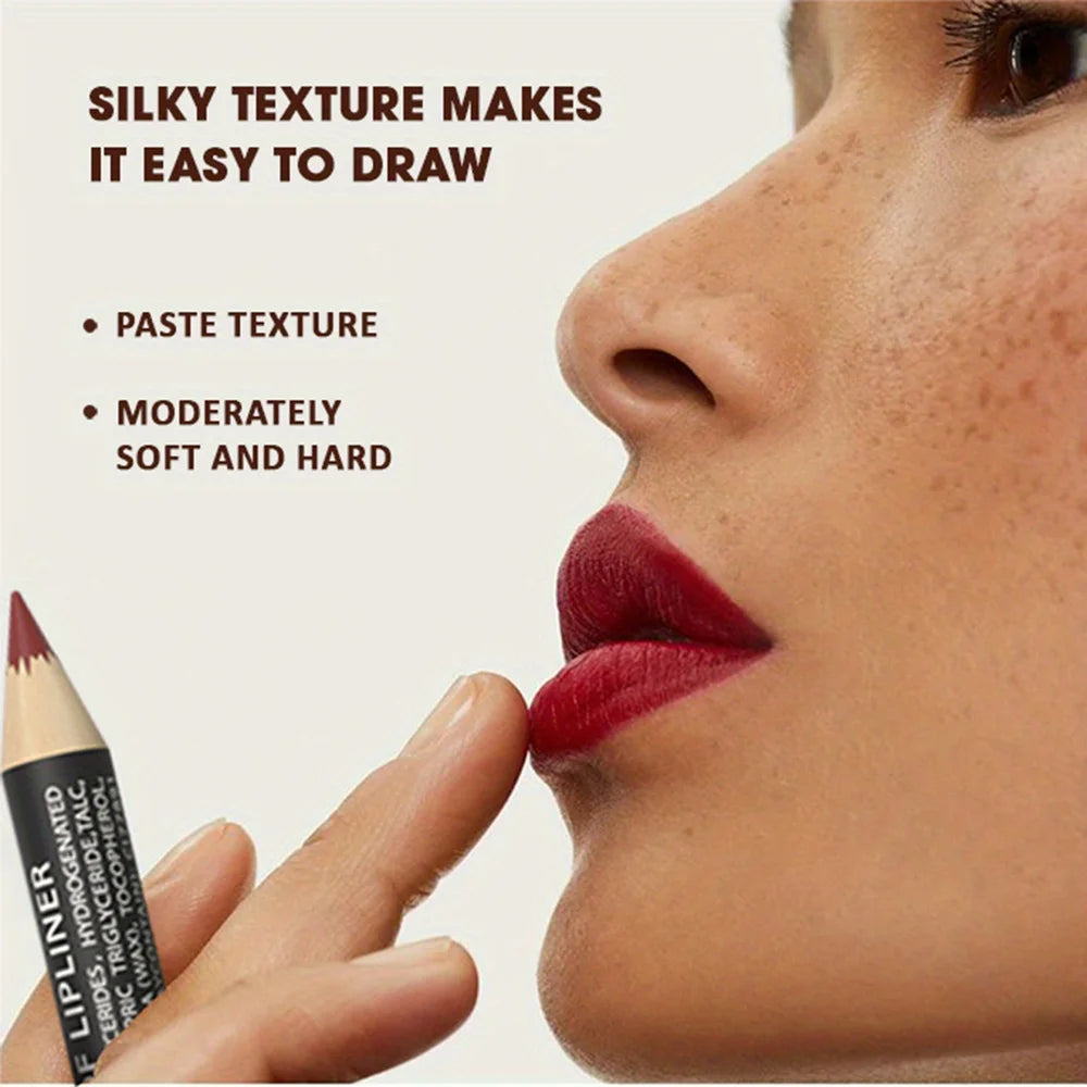 6-Pack Wood Lip Liner Set | 18 Nude Matte Waterproof Shades Lip Liner Set QXL