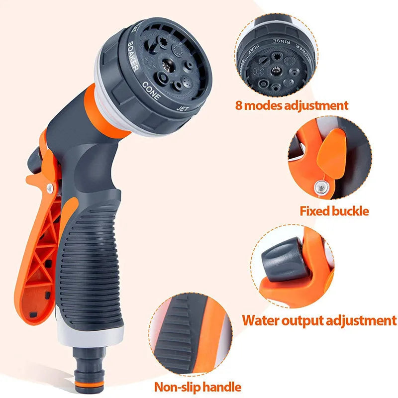 Multiple Interfaces Spray Lawn Watering Multi-Function Car Wash High Pressure Durable Hand-Held Tool Hose Sprinkle Nozzle Garden QXL