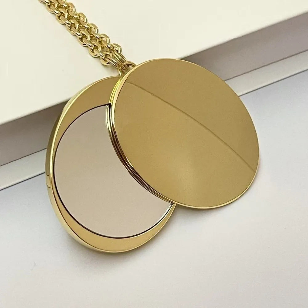Foldable Double-Sided Metal Compact Makeup Mirror | Travel Compact Makeup Mirror QXL