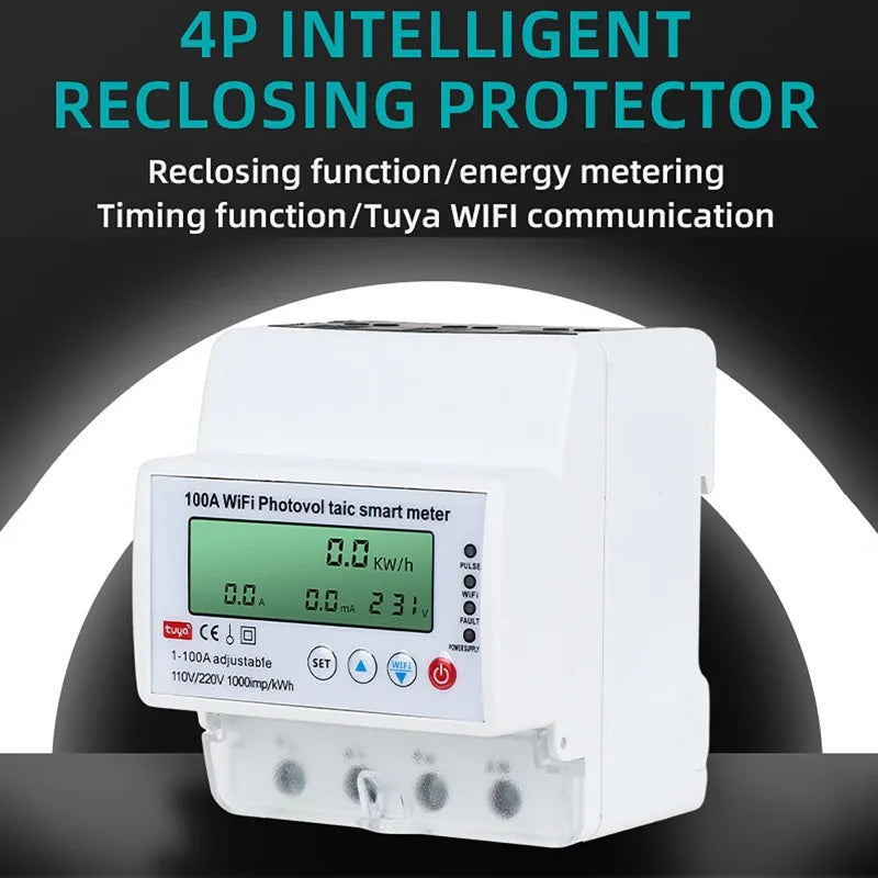 4P WiFi Smart Energy Monitor | Solar Bidirectional Reclosing Protector WiFi Smart Energy Meter QXL