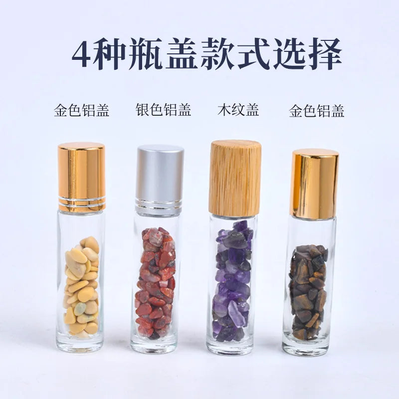 10ml Glass Roller Bottle | Pink Gemstone Rollerball Essential Oil Essential Oil Roller Bottle QXL