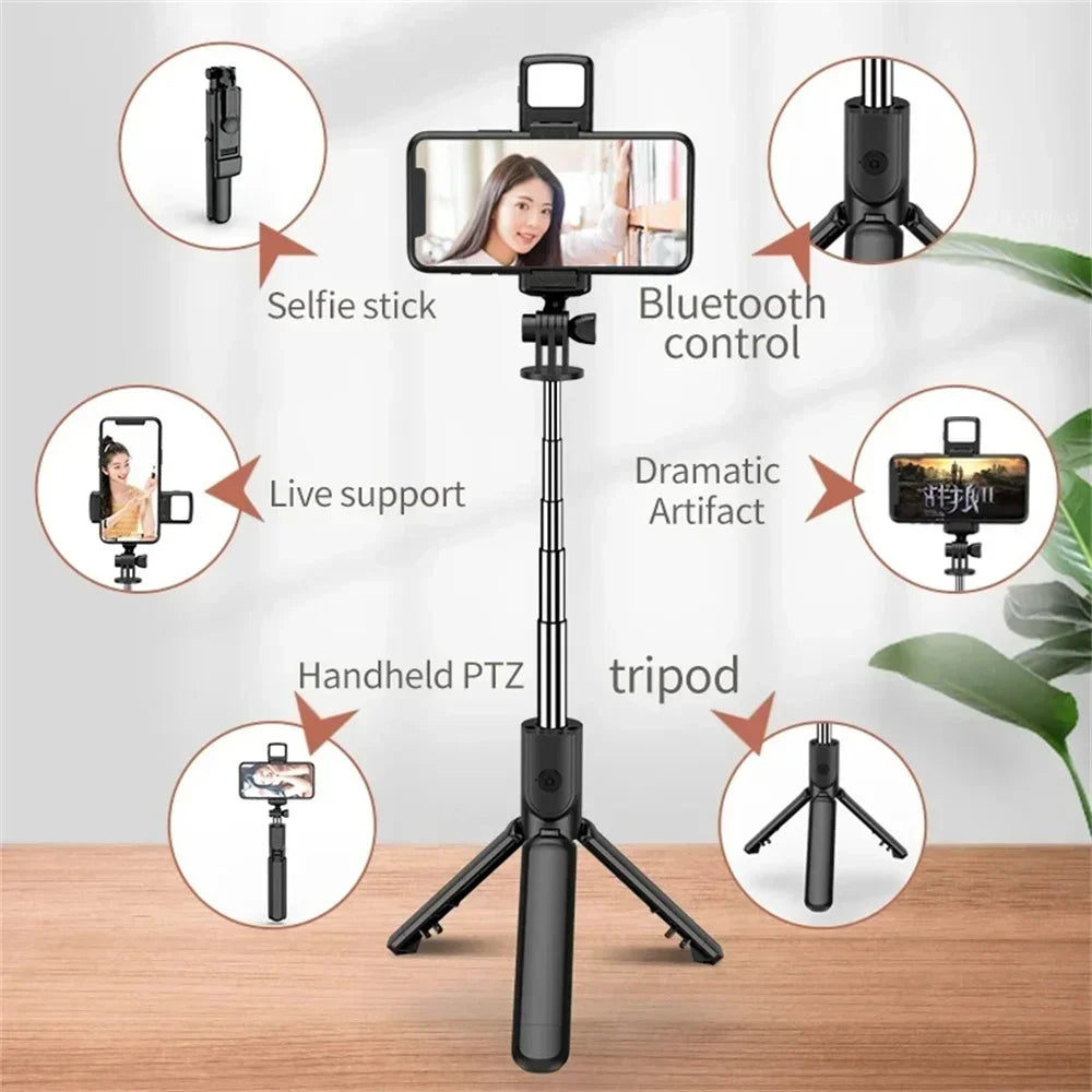 Selfie Stick Tripod with Fill Light & Bluetooth Remote Shutter Selfie Stick Tripod QXL