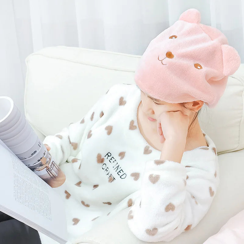 Microfiber Hair Turban Towel Cap | Quick-Dry Bonnet Pink Hair Turban Towel QXL