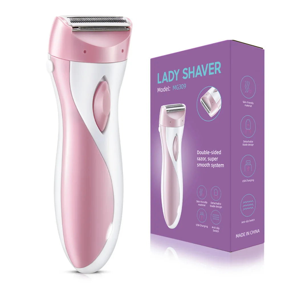 Electric Women's Epilator Bikini Trimmer – Wet & Dry Shaver Women's Epilator Trimmer QXL Pink