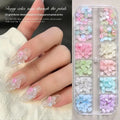 12-Grid 3D Resin Petal Nail Art Charms | 12 Pastel Colors Set Nail Art Charms QXL Default Title