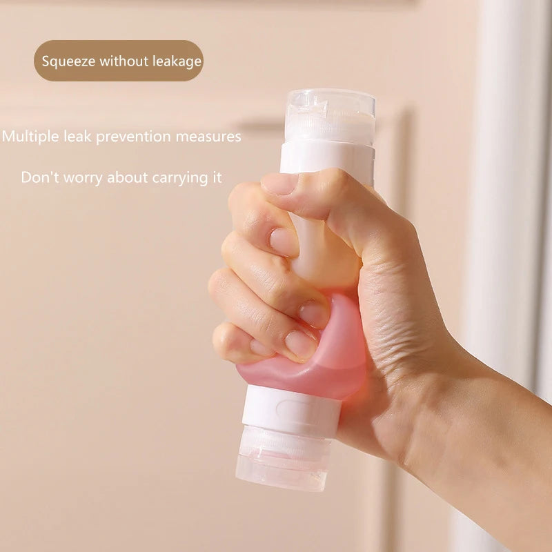 Refillable Silicone Squeeze Travel Bottles – Leak-Proof Duo Travel Toiletry Bottles QXL