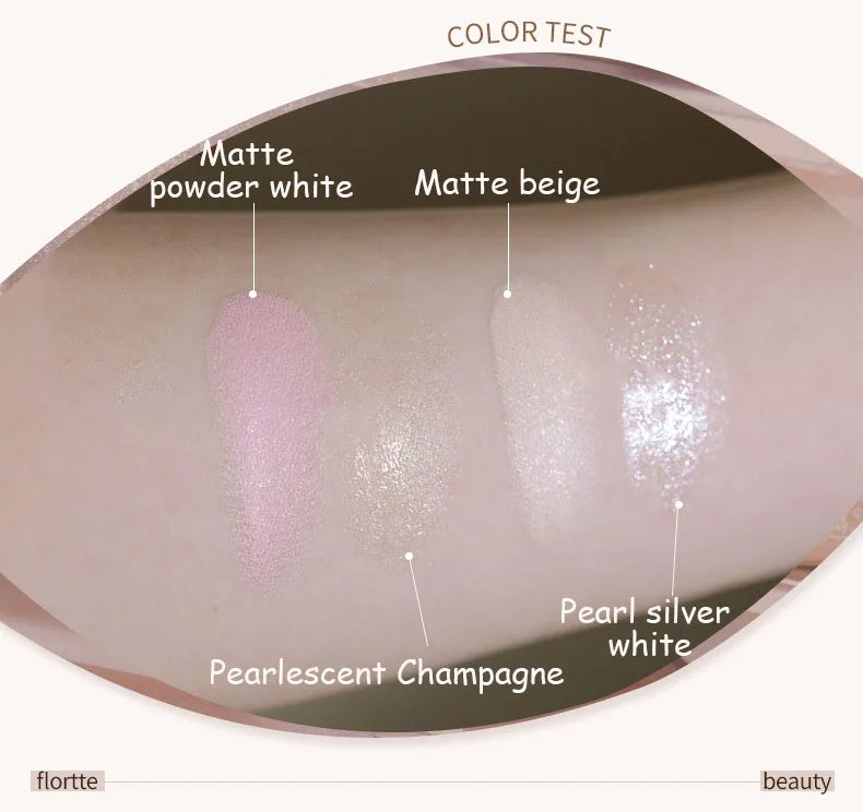 Flortte 2-Color Highlighter Contour Palette | Matte & Glitter Highlighter Contour Palette QXL