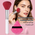 KOSSHOW 3-Pc Pink Makeup Set | Blush Brush, Puff & Sponge Makeup Brush Set QXL WHITE
