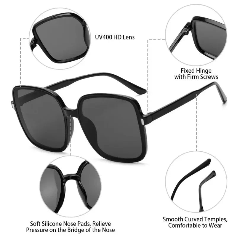 Women's Oversized Square Gradient Sunglasses – UV Protection Fashion Sunglasses QXL