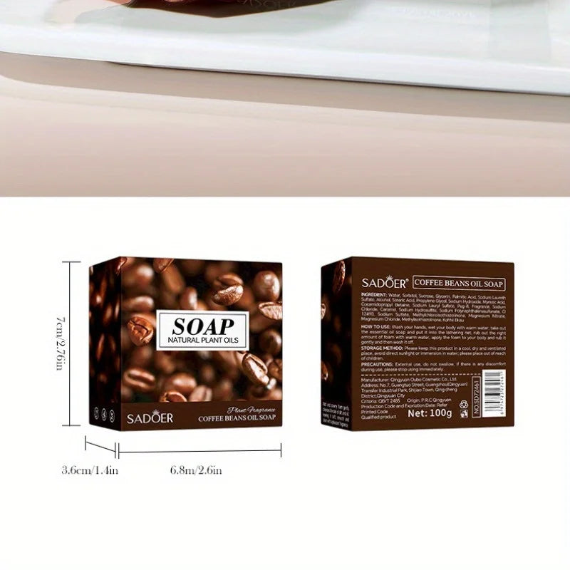 Coffee Bean Essential Oil Hand & Body Bar Soap | Men & Women Essential Oil Bar Soap QXL