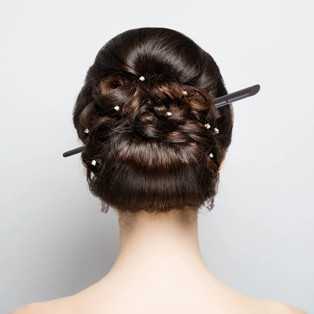 2-Pack Ebony Wood Hair Sticks | Oriental Bun Hair Fork Hair Sticks QXL