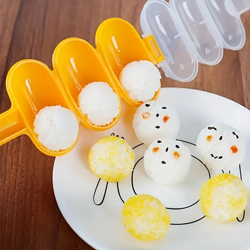 3-Piece Rice Ball Mold Set | Shake & Serve Onigiri Sphere Tool Rice Ball Mold QXL