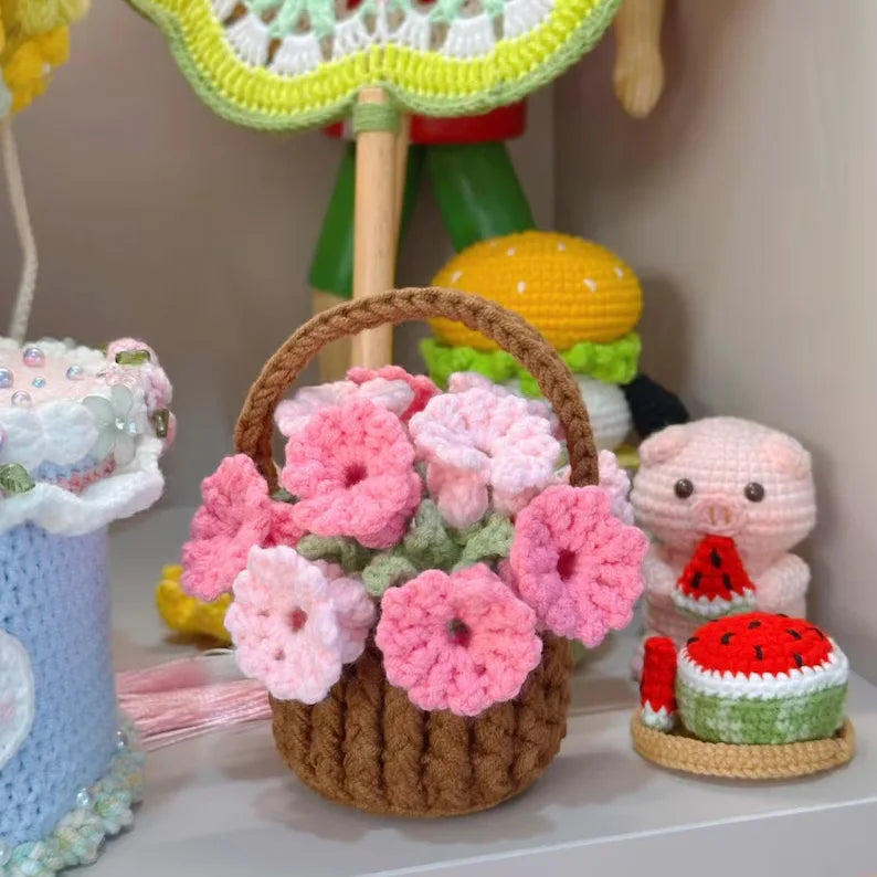 Handmade Crochet Flower Coaster | 2-in-1 Bouquet & Cup Mat Decorative Coaster QXL