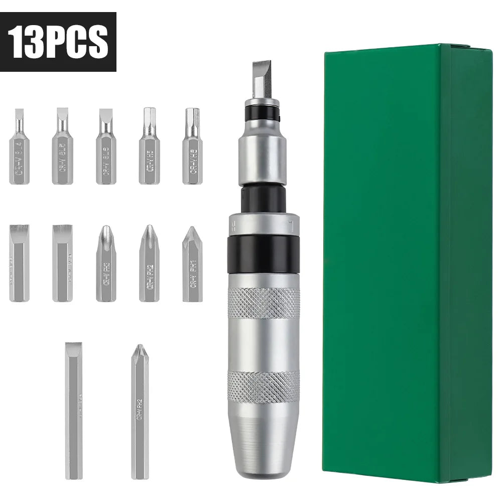 13-Pc Manual Impact Driver Set | CR-V S2 Steel Screwdriver Kit Manual Impact Driver QXL 13 pcs