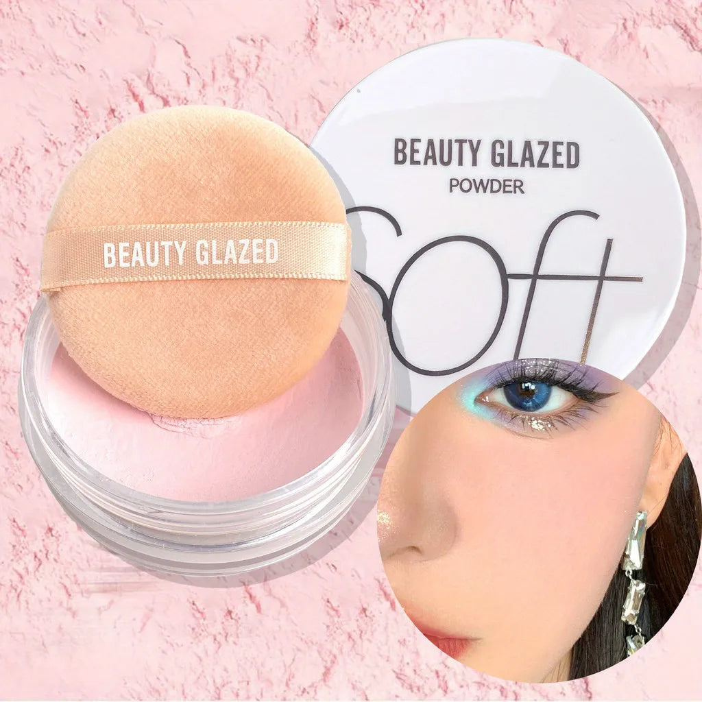 Beauty Glazed Pink Loose Setting Powder – Matte Oil Control Loose Setting Powder QXL