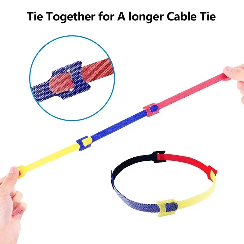 100-Pack Reusable Nylon Cable Ties | 10mm Wire Organizer Straps Reusable Cable Ties QXL