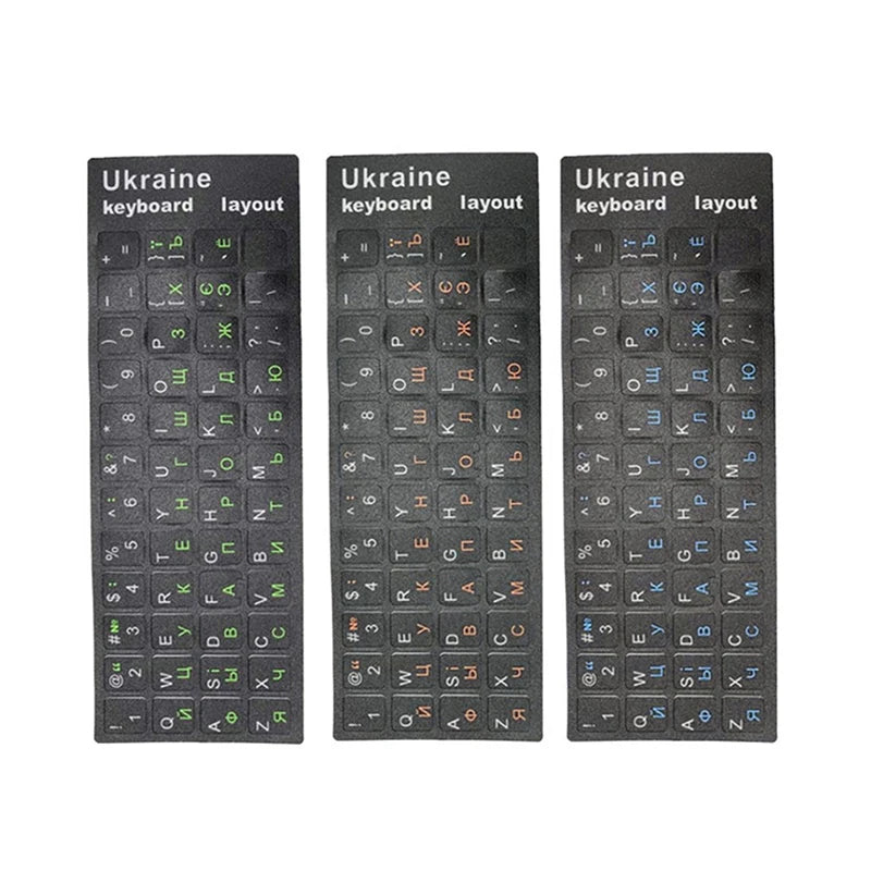 Ukrainian Black Keyboard Stickers | Durable PVC Alphabet Layout Keyboard Sticker QXL