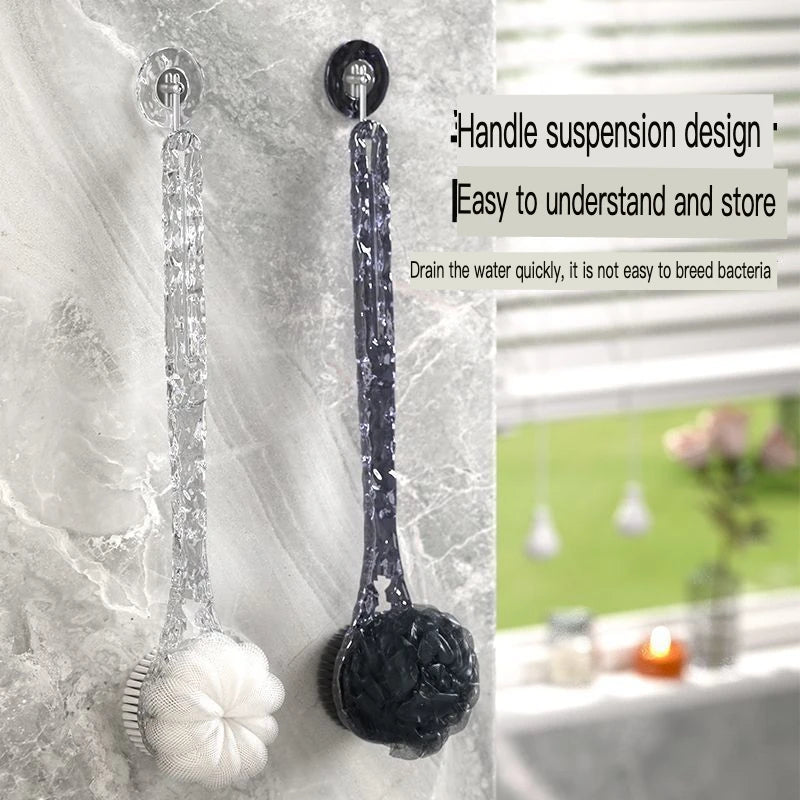 Long-Handled Bath Brush | 40cm Back Scrubber Tool Bath Back Brush QXL