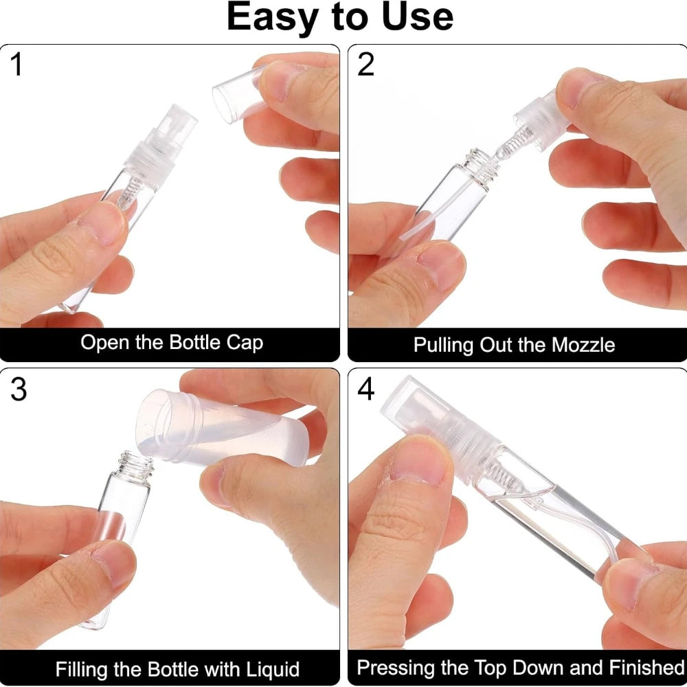 40-Pack Mini Glass Perfume Vials 5ml & 10ml | Refillable Sample Glass Perfume Vials QXL