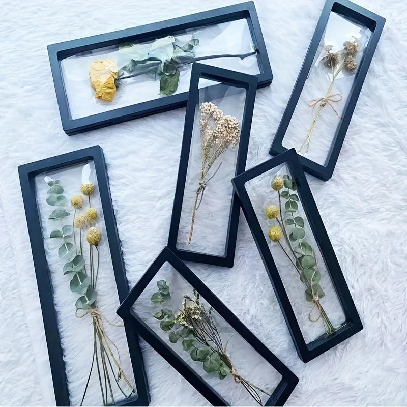 Transparent Flower Shadow Box Frame & Black Display Stand Flower Shadow Box QXL