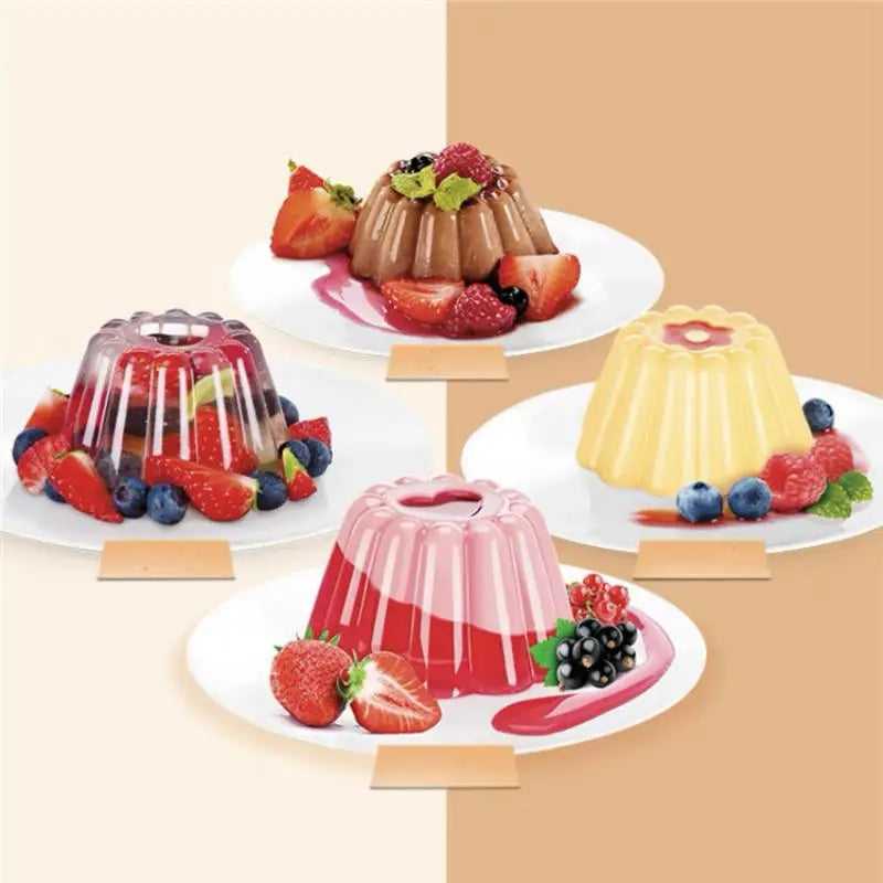4-Pack Reusable Pudding & Jelly Molds with Lids | Baking Set Pudding Jelly Mold Set QXL