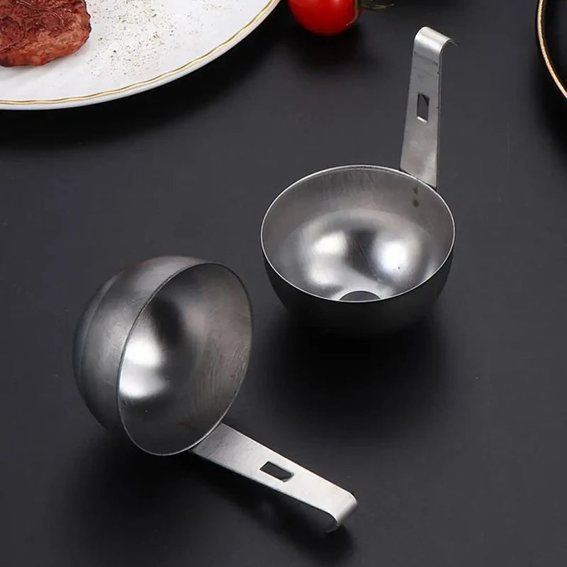 Stainless Steel Egg Poacher Cup | Non-Stick Double-Hook Egg Poacher Cup QXL