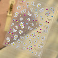 5D Floral Nail Stickers | Sunflower & Daisy Self-Adhesive Decals