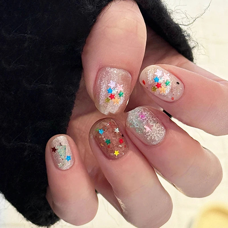 Holographic Star Nail Glitter Mix 3mm | Laser Sequins Art Nail Art Glitter QXL