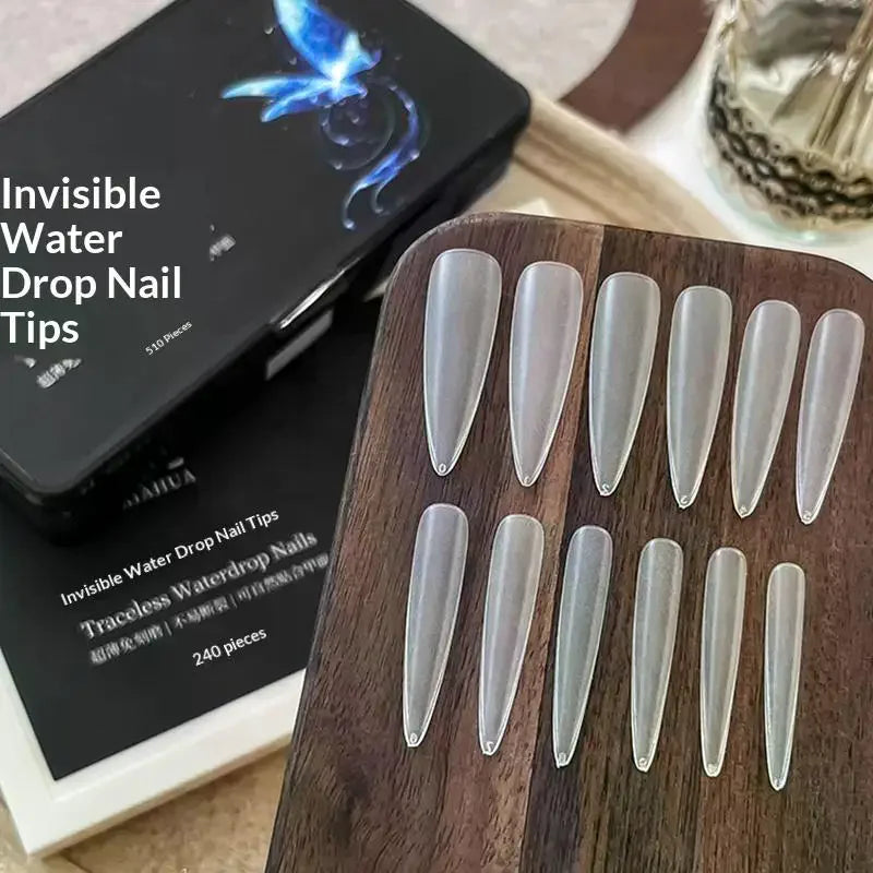 240/510PCS Frosted Stiletto False Nail Tips | Full Cover Press On False Nail Tips QXL
