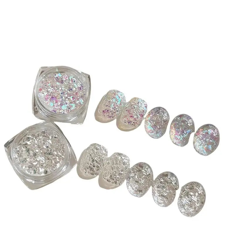 Holographic Iridescent Nail Art Glitter Sequins Jar | PET Nail Art Glitter QXL