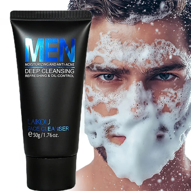 LAIKOU Men Face Wash – Deep Cleansing Oil Control Scrub 50g Men's Face Wash QXL