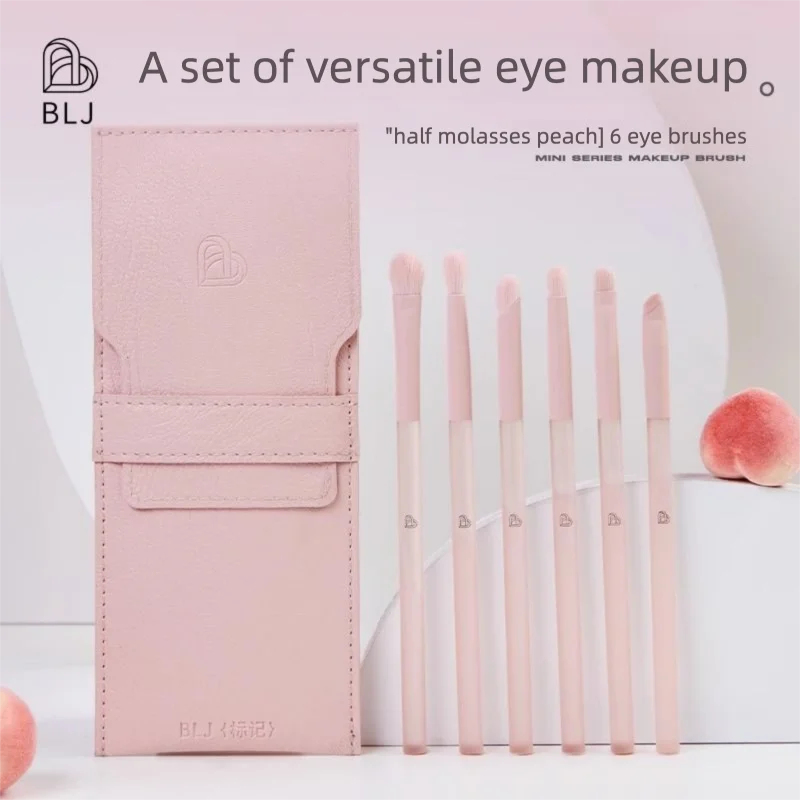 6-Piece Natural Hair Eyeshadow Brush Set | Soft & Gentle Eyeshadow Brush Set QXL