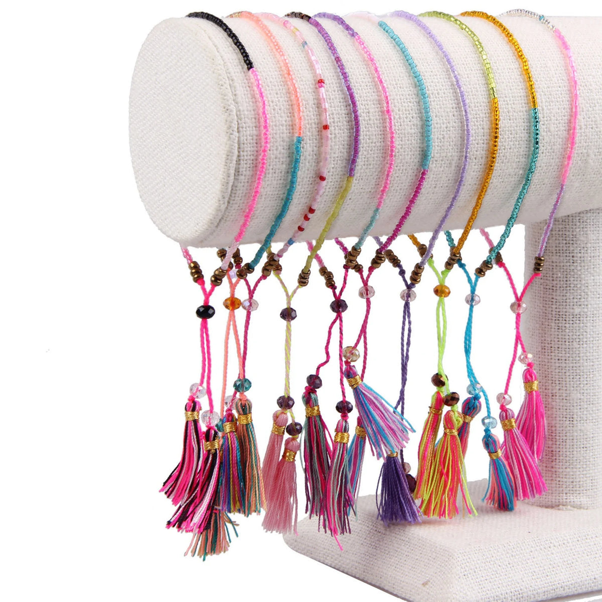 50-Pack Mini Rayon Tassel Charms 30mm with Jump Rings | Mixed Jewelry Tassel Charms QXL
