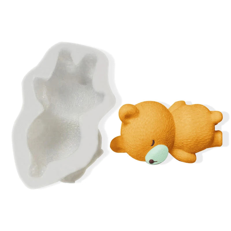 3D Sleeping Bear Silicone Mousse Cake Mold | DIY Baking Silicone Cake Mold QXL