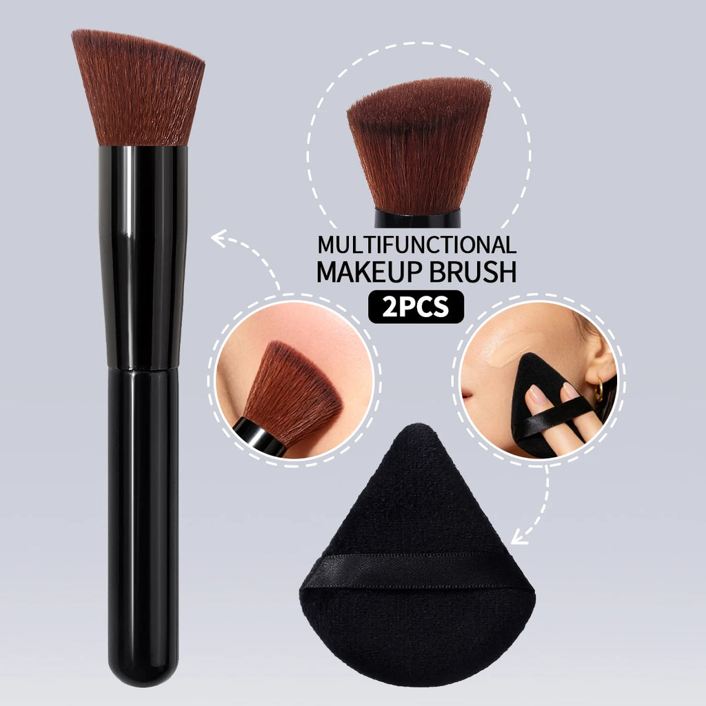 KOSSHOW Foundation Brush & Powder Puff 2-Piece Set Makeup Brush Set QXL