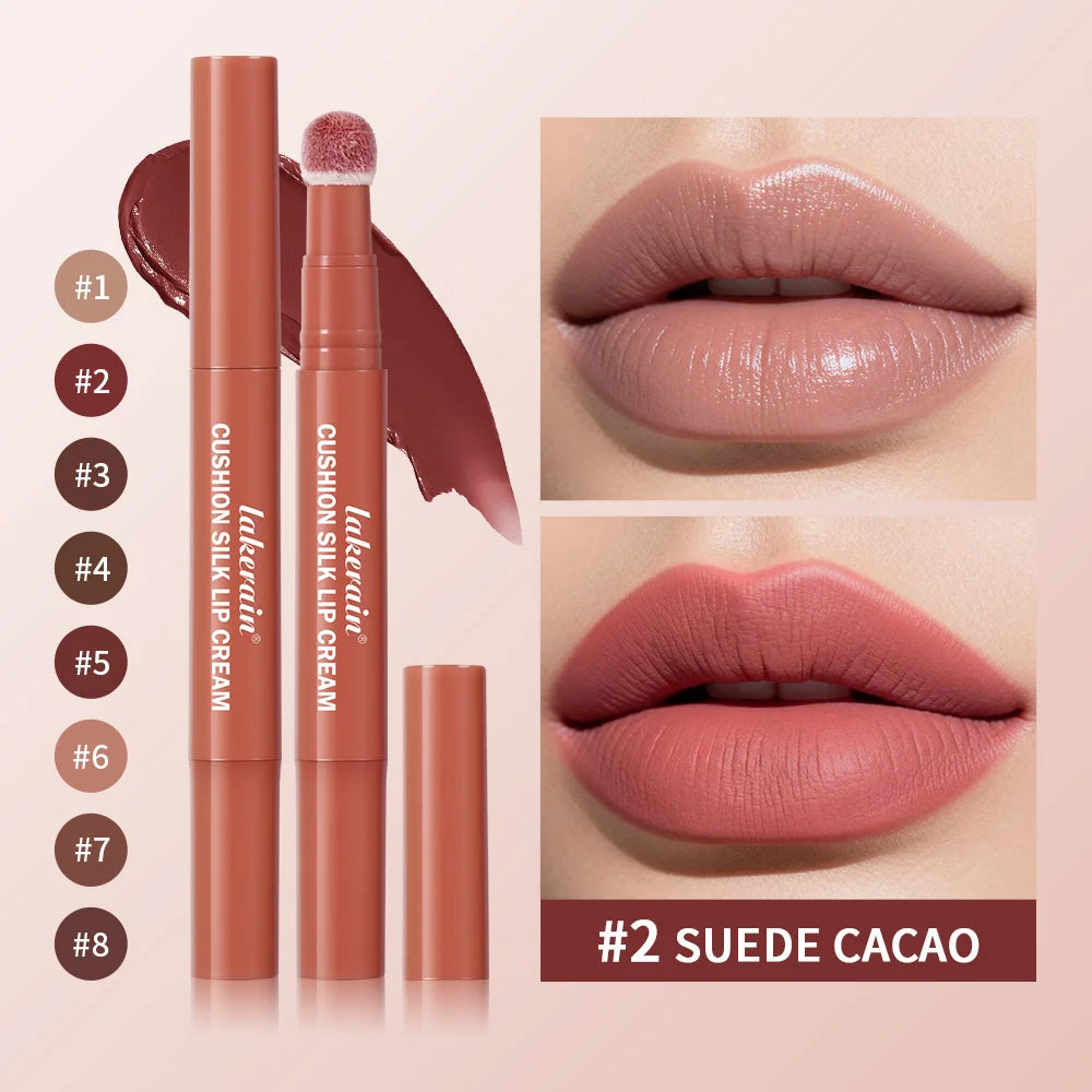 Lakerain 2-in-1 Air Cushion Lip Cream & Blush | Matte Waterproof Lip Cream Blush QXL