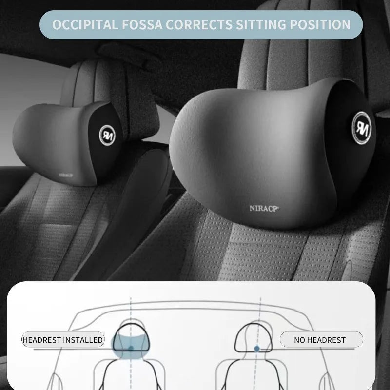 Car Neck Pillow & Lumbar Support Set | Memory Foam Cushion Car Seat Cushion Set QXL
