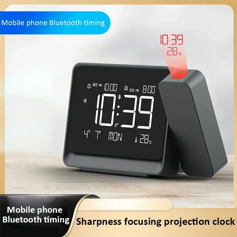 Digital Projection Alarm Clock | 180° Rotatable LED Display Projection Alarm Clock QXL