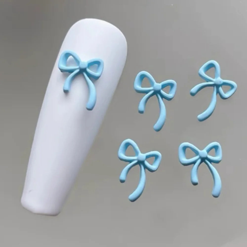 20-Pack 3D Metal Bow Nail Charms | Colorful Bowknot Rhinestones Nail Art Charms QXL Blue
