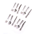 12-Pc Miniature Dollhouse Cutlery Set | Metal Fork & Spoon Dollhouse Accessories QXL 0 Silver