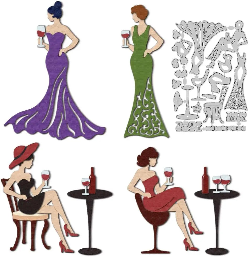 Elegant Lady Cutting Dies | Carbon Steel Scrapbooking Stencils Craft Cutting Dies QXL AECH04-13312