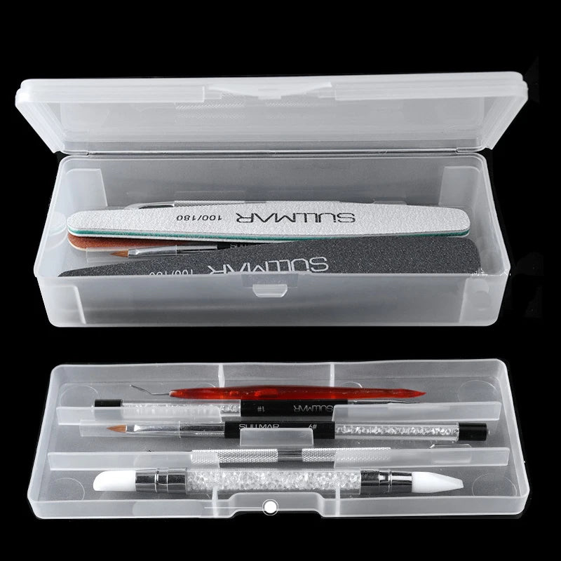 Double-Layer Nail Art Storage Box | Transparent Organizer Nail Art Organizer QXL