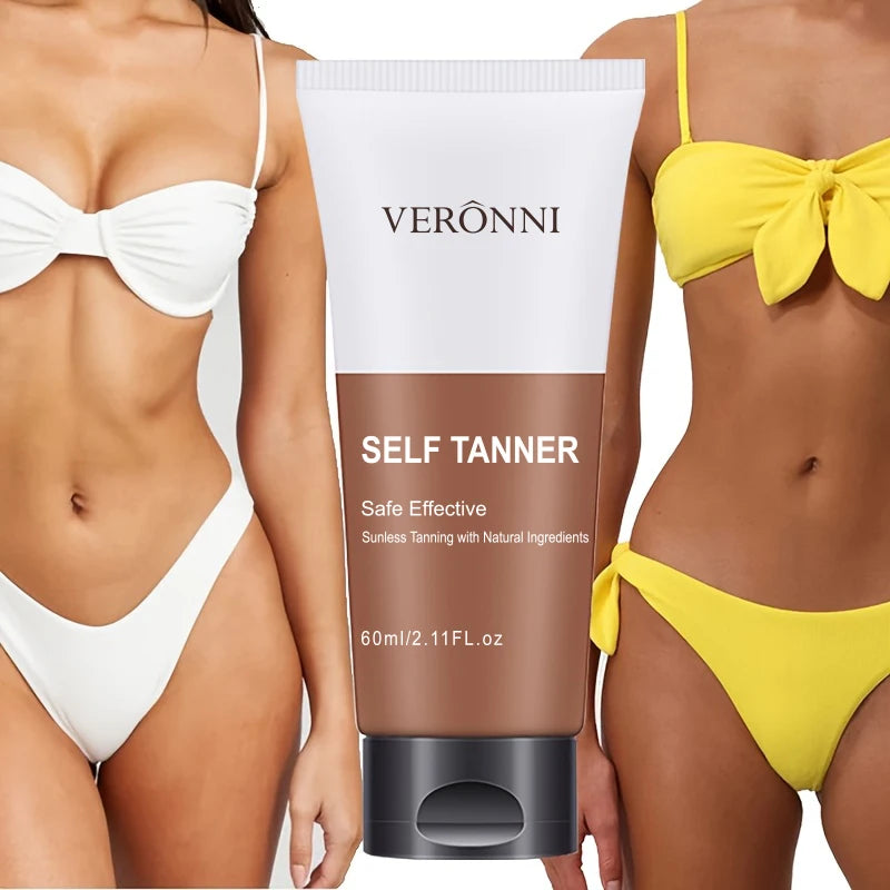 Long-Lasting Tanning & Bronzing Cream All Skin Types 60ml Self Tanner Cream QXL
