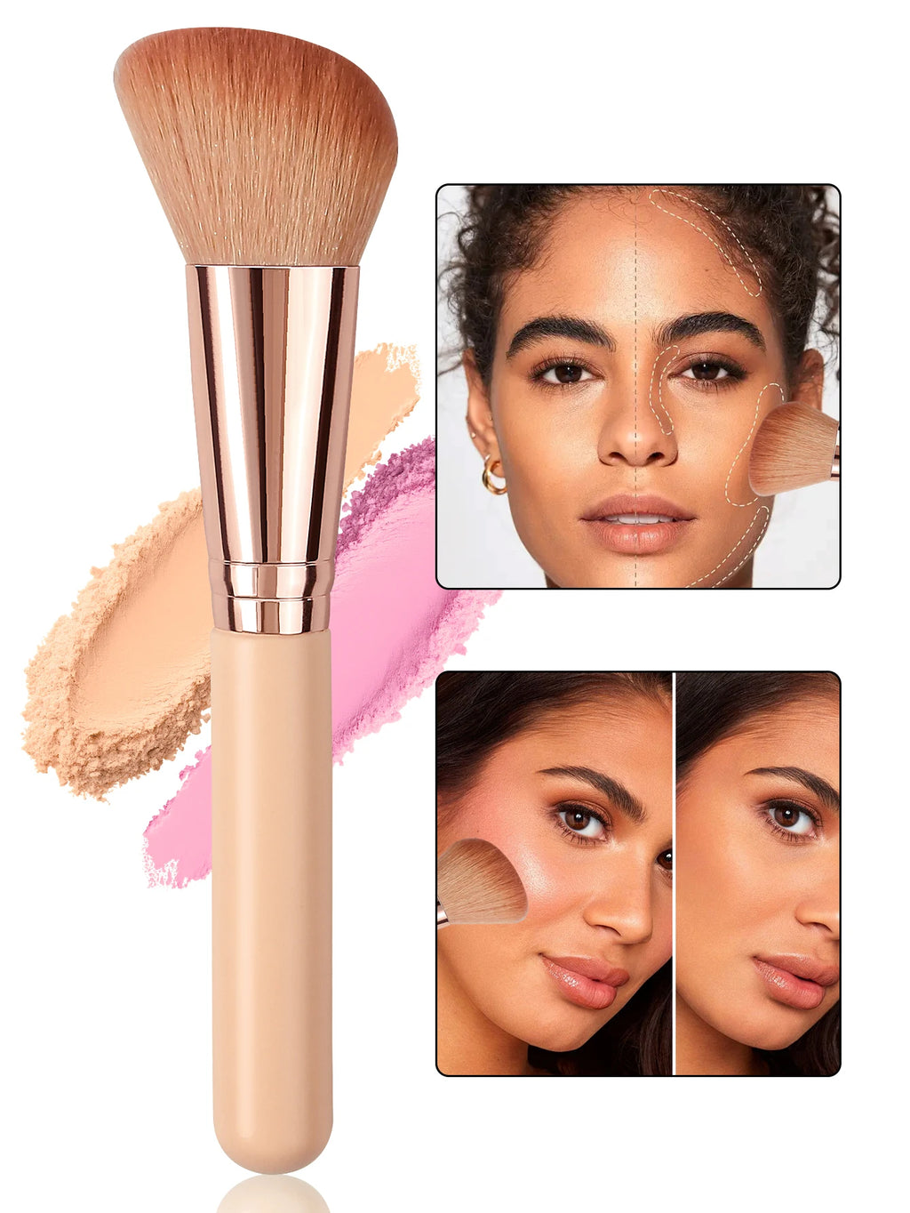 KOSSHOW Slope Makeup Brush – Wooden Handle & Nylon Bristles Makeup Brush QXL