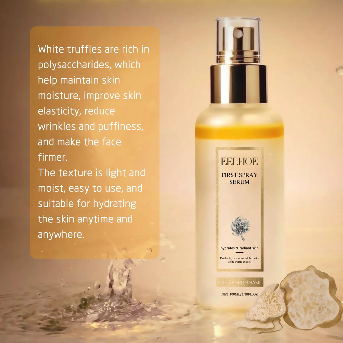 Eelhoe White Truffle Hydrating Facial Serum Spray | Pore-Refining Facial Serum Spray QXL