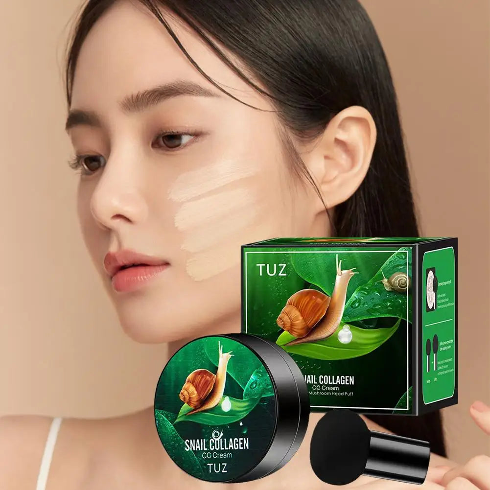 Snail Collagen CC Cream Mushroom Cushion Foundation & Concealer Cushion CC Cream QXL