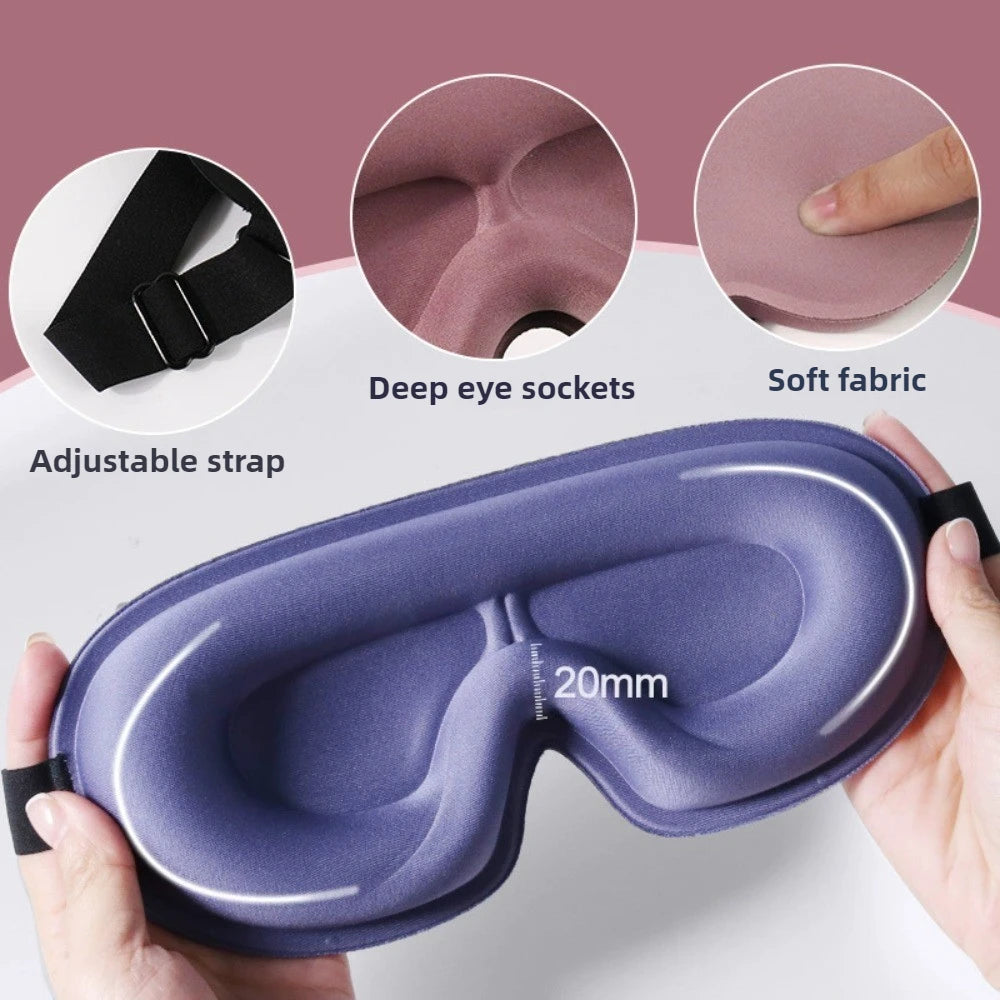3D Memory Foam Sleep Mask | Blackout Eye Mask for Travel Sleep Eye Mask QXL